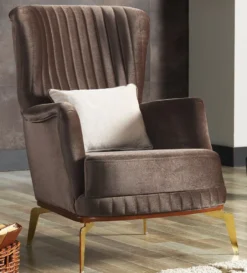 Casa Padrino Luxus Sessel Braun / Gold 70 x 75 x H. 80 cm - Wohnzimmer Sessel - Hotel Sessel - Wohnzimmer Möbel - Hotel Möbel - Luxus Möbel - Luxus Einrichtung
