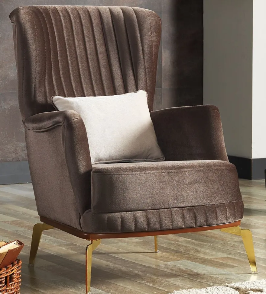 Casa Padrino Luxus Sessel Braun / Gold 70 x 75 x H. 80 cm - Wohnzimmer Sessel - Hotel Sessel - Wohnzimmer Möbel - Hotel Möbel - Luxus Möbel - Luxus Einrichtung