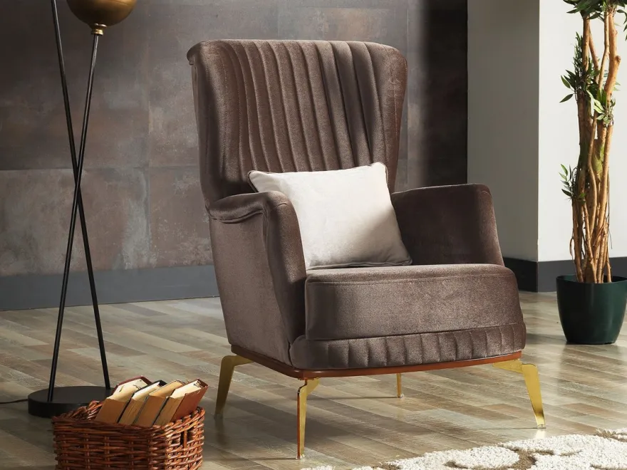 Casa Padrino Luxus Sessel Braun / Gold 70 x 75 x H. 80 cm - Wohnzimmer Sessel - Hotel Sessel - Wohnzimmer Möbel - Hotel Möbel - Luxus Möbel - Luxus Einrichtung