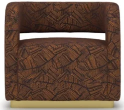 Casa Padrino Luxus Sessel Braun / Schwarz / Messing 75 x 73 x H. 70 cm - Wohnzimmer Sessel - Hotel Sessel - Wohnzimmer Möbel - Hotel Möbel - Luxus Möbel - Luxus Einrichtung