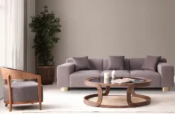 Casa Padrino Luxus Sessel Braun / Grau 70 x 63 x H. 70 cm - Wohnzimmer Sessel mit gebogener Rückenlehne - Hotel Sessel - Wohnzimmer Möbel - Luxus Möbel - Luxus Wohnzimmer Einrichtung