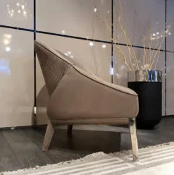 Casa Padrino Luxus Sessel Braun / Silber 85 x 88 x H. 90 cm - Wohnzimmer Sessel - Wohnzimmer Möbel - Luxus Kollektion