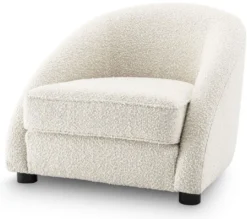 Casa Padrino Luxus Sessel Cremefarben / Schwarz 88 x 80 x H. 65 cm - Wohnzimmer Sessel - Luxus Wohnzimmer Möbel