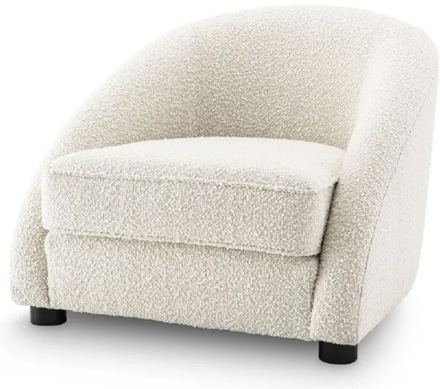Casa Padrino Luxus Sessel Cremefarben / Schwarz 88 x 80 x H. 65 cm - Wohnzimmer Sessel - Luxus Wohnzimmer Möbel
