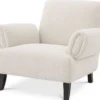 Casa Padrino Luxus Sessel Cremefarben / Schwarz 95 x 90 x H. 80 cm - Wohnzimmer Sessel - Luxus Wohnzimmer Möbel
