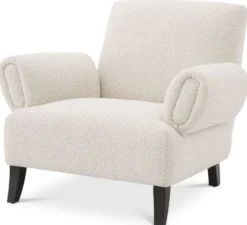 Casa Padrino Luxus Sessel Cremefarben / Schwarz 95 x 90 x H. 80 cm - Wohnzimmer Sessel - Luxus Wohnzimmer Möbel