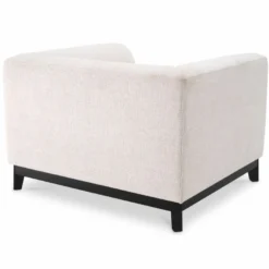 Casa Padrino Luxus Sessel Cremeweiß / Schwarz 105 cm - Hotel & Wohnzimmer Möbel