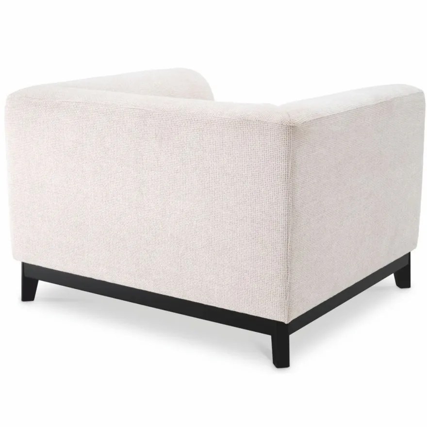 Casa Padrino Luxus Sessel Cremeweiß / Schwarz 105 cm - Hotel & Wohnzimmer Möbel