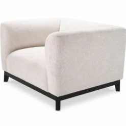 Casa Padrino Luxus Sessel Cremeweiß / Schwarz 105 cm - Hotel & Wohnzimmer Möbel