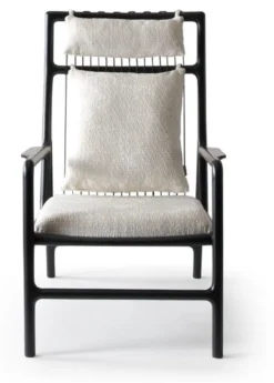 Casa Padrino Luxus Sessel Cremeweiß / Matt Schwarz 69 x 92 x H. 107 cm - Wohnzimmer Sessel - Hotel Sessel - Wohnzimmer Möbel - Hotel Möbel - Luxus Möbel - Luxus Einrichtung
