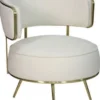 Casa Padrino Luxus Sessel Creme / Gold 76 x 72 x H. 81 cm - Wohnzimmer Sessel - Hotel Sessel - Wohnzimmer Möbel - Hotel Möbel - Luxus Möbel - Luxus Einrichtung