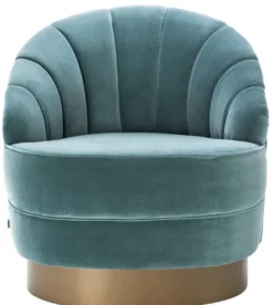 Casa Padrino Luxus Sessel Dunkeltürkis / Mattgold 77 x 80 x H. 78 cm - Hotel Möbel