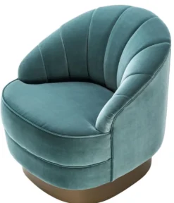 Casa Padrino Luxus Sessel Dunkeltürkis / Mattgold 77 x 80 x H. 78 cm - Hotel Möbel