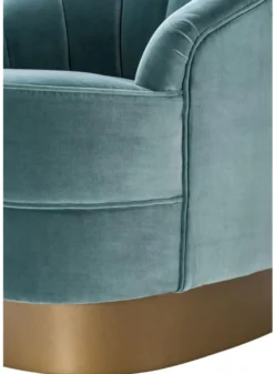 Casa Padrino Luxus Sessel Dunkeltürkis / Mattgold 77 x 80 x H. 78 cm - Hotel Möbel