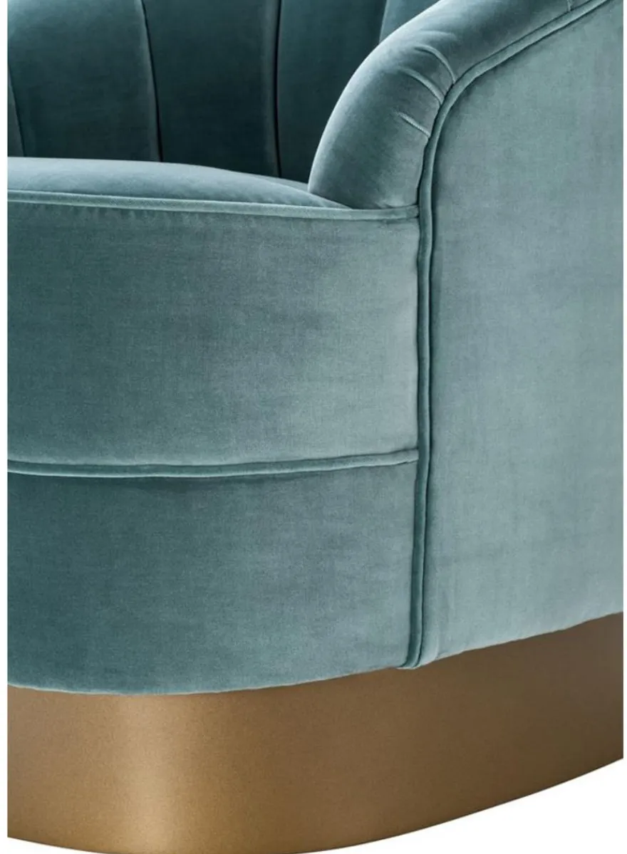 Casa Padrino Luxus Sessel Dunkeltürkis / Mattgold 77 x 80 x H. 78 cm - Hotel Möbel