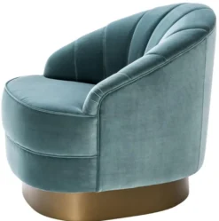 Casa Padrino Luxus Sessel Dunkeltürkis / Mattgold 77 x 80 x H. 78 cm - Hotel Möbel