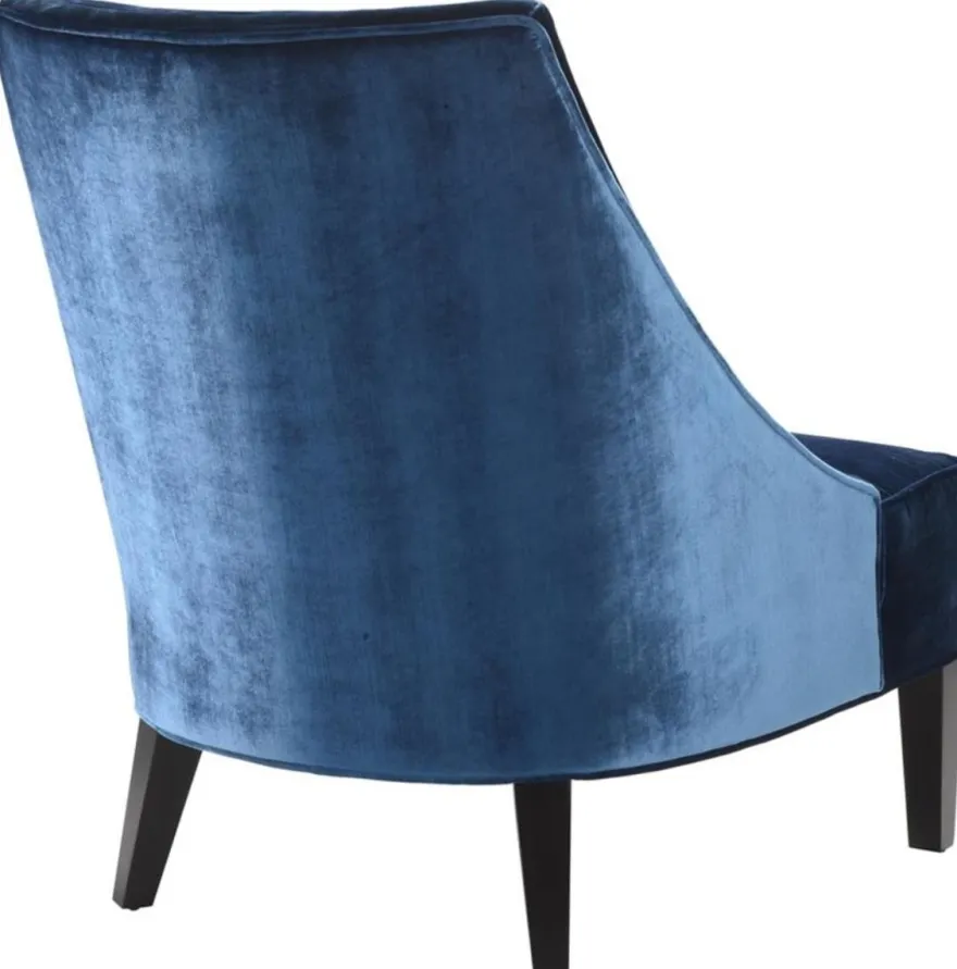 Casa Padrino Luxus Sessel Ägäisches Blau / Schwarz 70 x 88 x H. 85 cm - Hotel Möbel