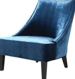 Casa Padrino Luxus Sessel Ägäisches Blau / Schwarz 70 x 88 x H. 85 cm - Hotel Möbel