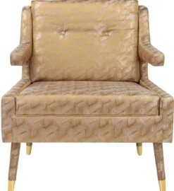 Casa Padrino Luxus Sessel Gold / Gold 76 x 88 x H. 89 cm - Wohnzimmer Sessel im Neoklassichen Stil - Designer Wohnzimmermöbel
