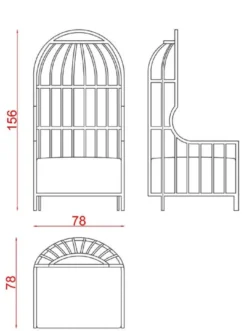 Casa Padrino Luxus Sessel Grau / Gold 78 x 78 x H. 156 cm - Wohnzimmer Sessel - Hotel Sessel - Wohnzimmer Möbel - Hotel Möbel - Luxus Möbel