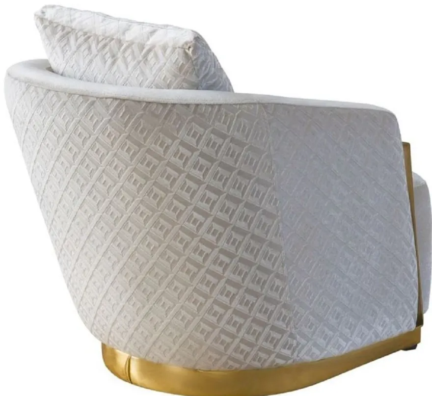 Casa Padrino Luxus Sessel Grau / Gold 87 x 83 x H. 75 cm - Wohnzimmer Sessel - Hotel Sessel - Wohnzimmer Möbel - Hotel Möbel - Luxus Möbel - Wohnzimmer Einrichtung - Luxus Einrichtung