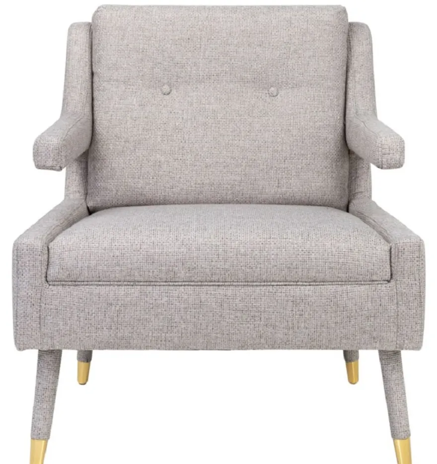 Casa Padrino Luxus Sessel Grau / Gold 76 x 88 x H. 89 cm - Wohnzimmer Sessel im Neoklassichen Stil - Designer Wohnzimmermöbel
