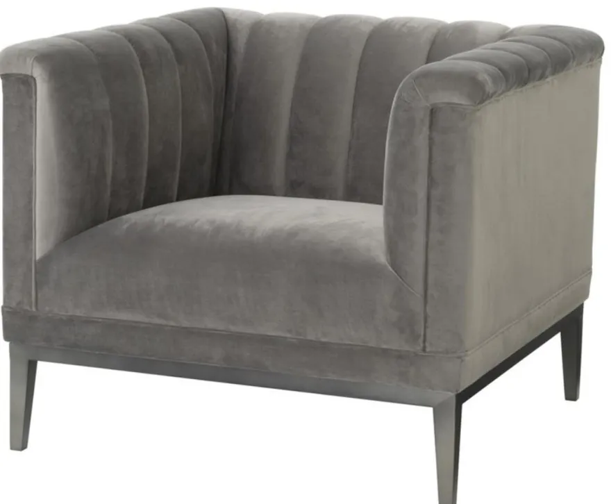 Casa Padrino Luxus Sessel Grau 89 x 86 x H. 75 cm - Wohnzimmermöbel