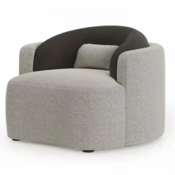 Casa Padrino Luxus Sessel Grau / Schwarz 100 cm - Wohnzimmer & Hotel Möbel