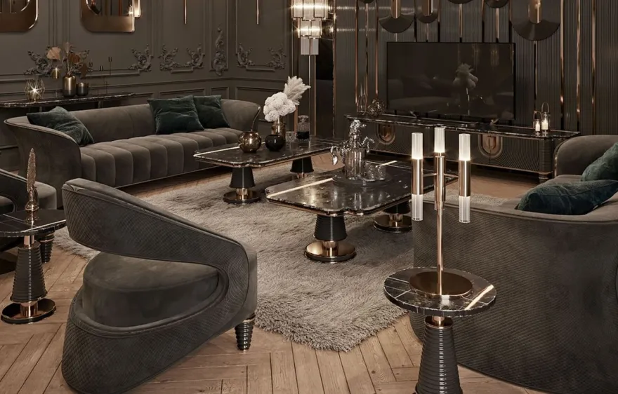 Casa Padrino Luxus Sessel Grau / Gold 74 x 72 x H. 83 cm - Wohnzimmer Sessel - Hotel Sessel - Wohnzimmer Möbel - Hotel Möbel - Luxus Möbel - Wohnzimmer Einrichtung - Luxus Einrichtung
