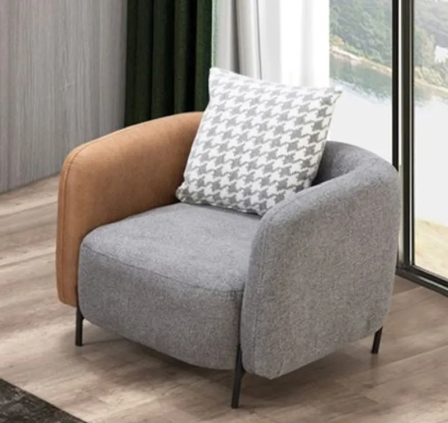 Casa Padrino Luxus Sessel Grau / Braun / Schwarz 80 x 90 x H. 70 cm - Wohnzimmer Sessel - Hotel Sessel - Wohnzimmer Möbel - Luxus Möbel - Wohnzimmer Einrichtung - Luxus Einrichtung