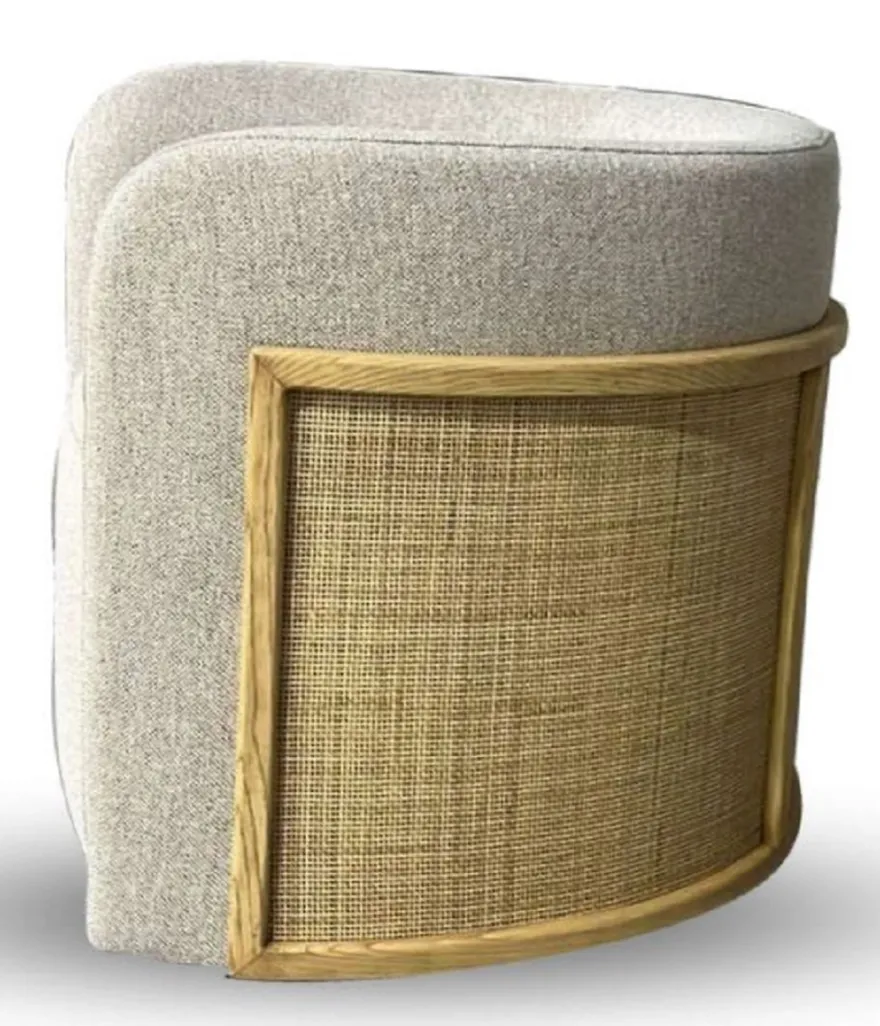 Casa Padrino Luxus Sessel Grau / Naturfarben 93 x 75 x H. 69 cm - Wohnzimmer Sessel - Hotel Sessel - Wohnzimmer Möbel - Hotel Möbel - Luxus Möbel - Wohnzimmer Einrichtung - Luxus Einrichtung