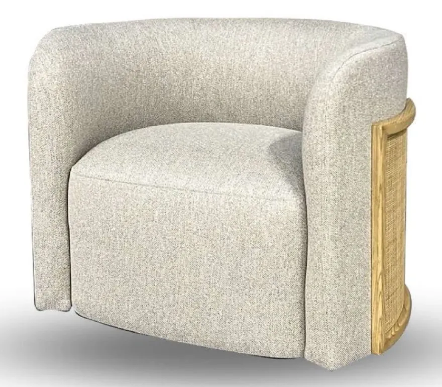Casa Padrino Luxus Sessel Grau / Naturfarben 93 x 75 x H. 69 cm - Wohnzimmer Sessel - Hotel Sessel - Wohnzimmer Möbel - Hotel Möbel - Luxus Möbel - Wohnzimmer Einrichtung - Luxus Einrichtung