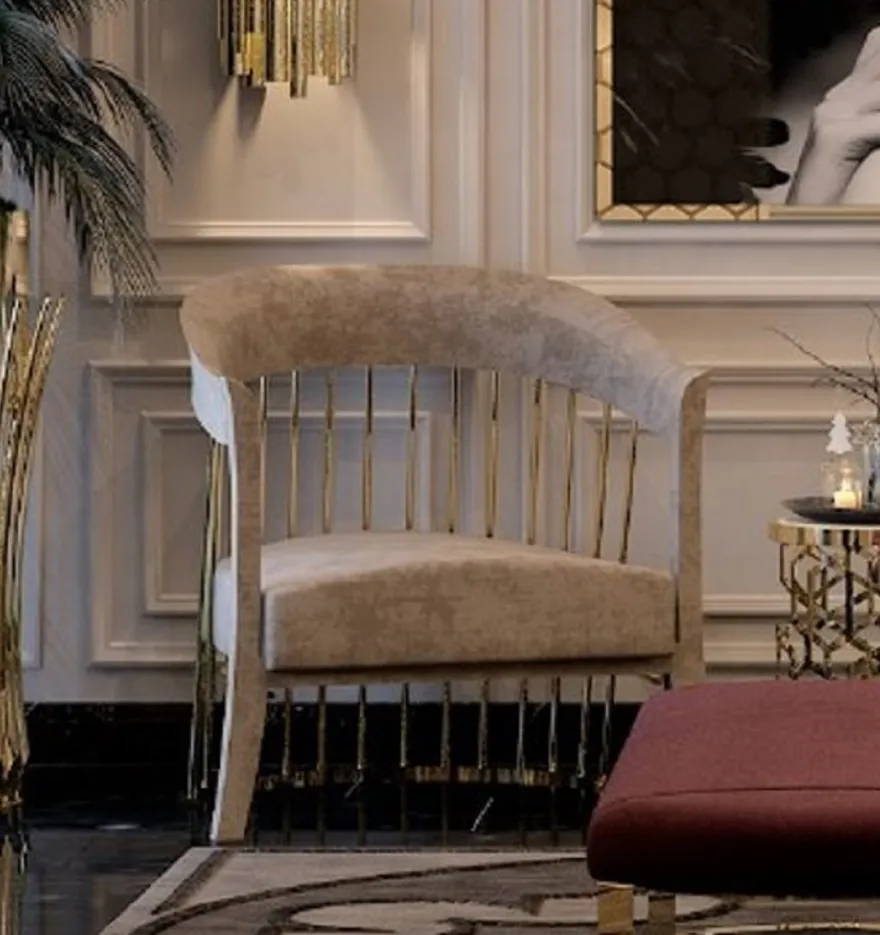 Casa Padrino Luxus Sessel Grau / Gold 75 x 75 x H. 81 cm - Wohnzimmer Sessel - Hotel Sessel - Wohnzimmer Möbel - Hotel Möbel - Luxus Möbel