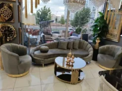 Casa Padrino Luxus Sessel Grau / Gold 75 x 70 x H. 80 cm - Wohnzimmer Sessel - Hotel Sessel - Wohnzimmer Möbel - Hotel Möbel - Luxus Möbel - Wohnzimmer Einrichtung - Luxus Einrichtung