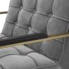 Casa Padrino Luxus Sessel Grau / Messingfarben / Schwarz 70,5 x 80,5 x H. 75 cm - Wohnzimmer Sessel mit Edelstahl Gestell - Luxus Wohnzimmer Möbel