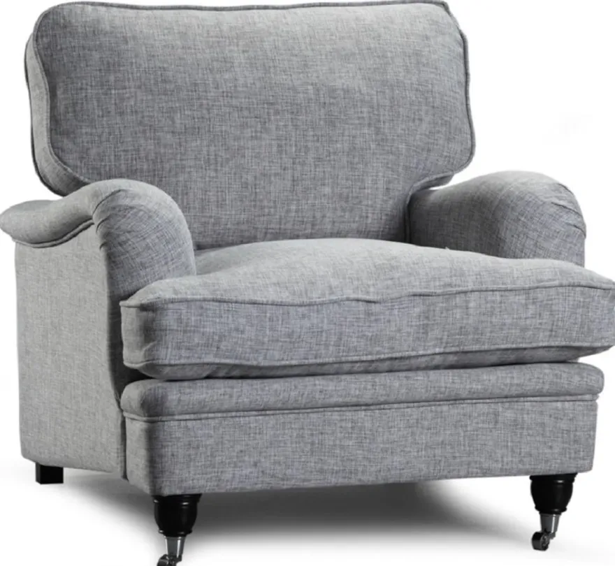 Casa Padrino Luxus Sessel Grau / Schwarz 90 x 98 x H. 92 cm - Wohnzimmer Sessel - Wohnzimmer Möbel - Luxus Kollektion