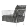 Casa Padrino Luxus Sessel Grau / Silber 69 x 77 x H. 78 cm - Designer Hotel Möbel