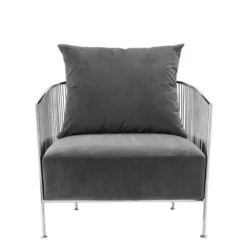 Casa Padrino Luxus Sessel Grau / Silber 69 x 77 x H. 78 cm - Designer Hotel Möbel