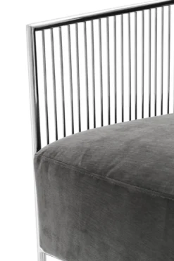 Casa Padrino Luxus Sessel Grau / Silber 69 x 77 x H. 78 cm - Designer Hotel Möbel