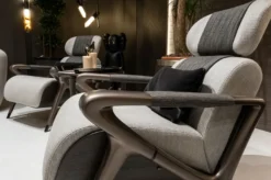 Casa Padrino Luxus Sessel Grau / Schwarz / Dunkelbraun / Bronze 80 x 90 x H. 89 cm - Wohnzimmer Sessel - Hotel Sessel - Wohnzimmer Möbel - Hotel Möbel - Luxus Möbel