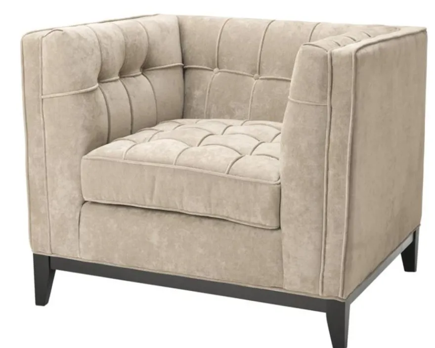 Casa Padrino Luxus Sessel Greige 94 x 82 x H. 77 cm - Hotel Kollektion