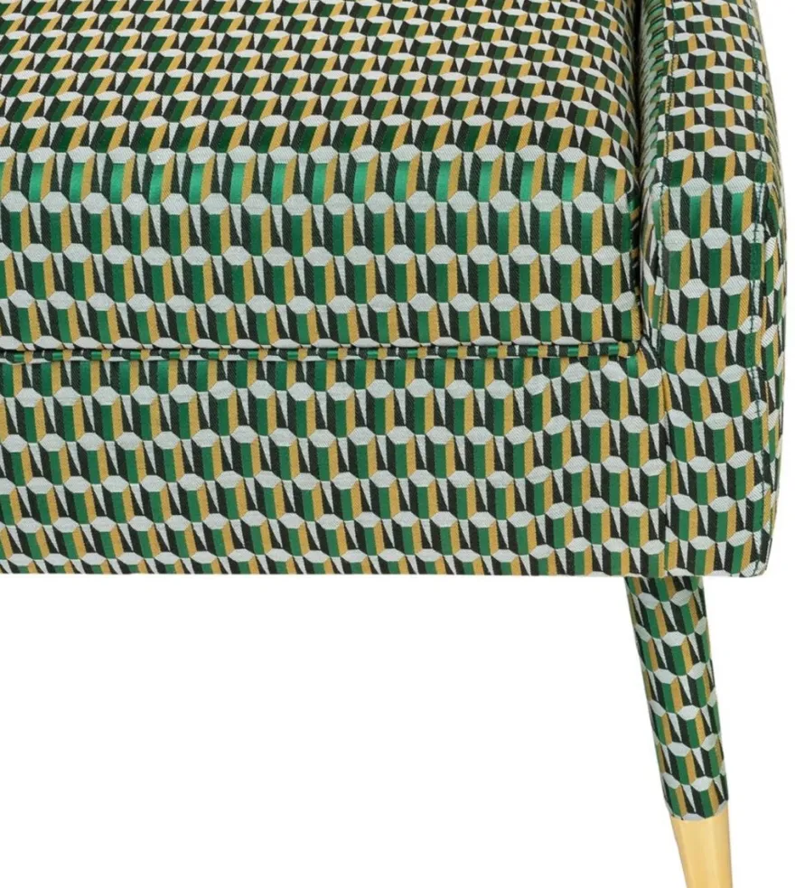 Casa Padrino Luxus Sessel Grün / Gold 76 x 88 x H. 89 cm - Wohnzimmer Sessel im Neoklassichen Stil - Designer Wohnzimmermöbel