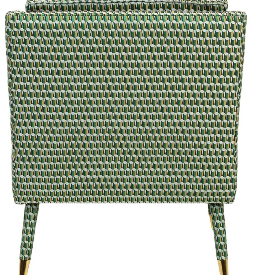 Casa Padrino Luxus Sessel Grün / Gold 76 x 88 x H. 89 cm - Wohnzimmer Sessel im Neoklassichen Stil - Designer Wohnzimmermöbel