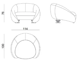 Casa Padrino Luxus Sessel Hellgrau / Kupfer 114 x 100 x H. 76 cm - Wohnzimmer Sessel - Hotel Sessel - Wohnzimmer Möbel - Hotel Möbel - Luxus Möbel - Luxus Einrichtung