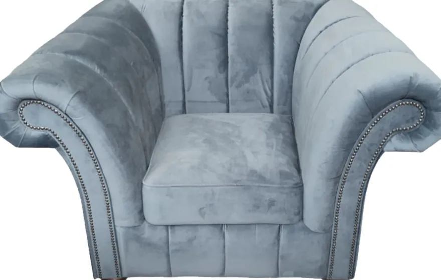 Casa Padrino Luxus Sessel Hellgrau Chesterfield Möbel Grau