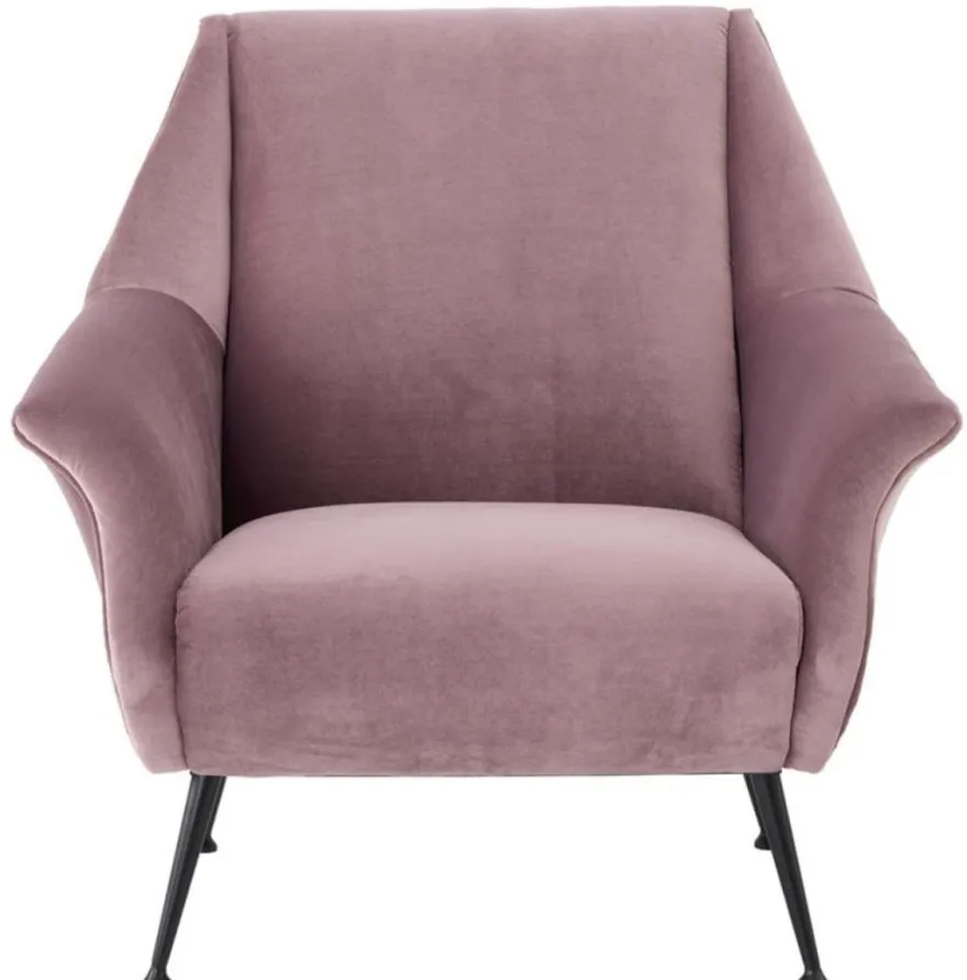 Casa Padrino Luxus Sessel in lila mit schwarzen Beinen 88 x 80 x H. 91 cm - Designer Club Möbel