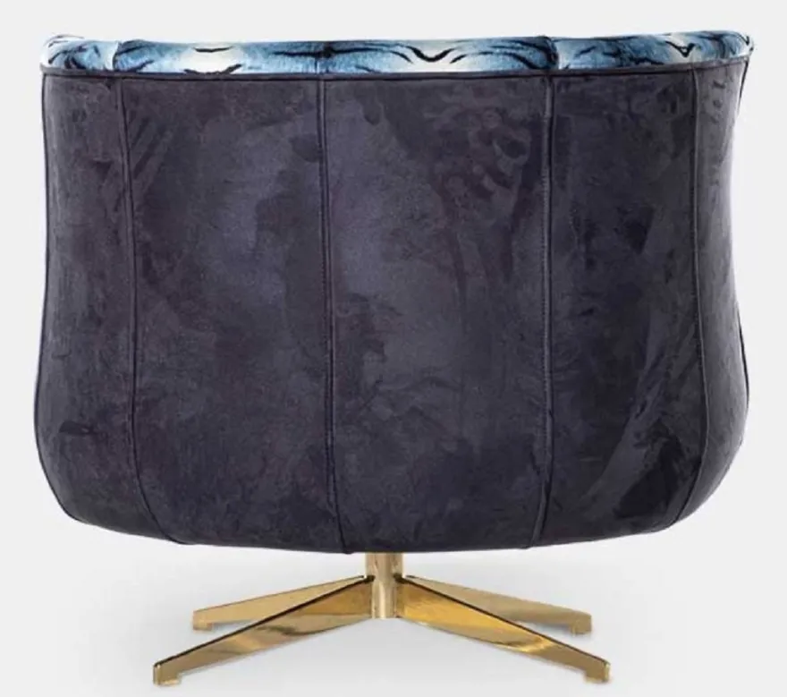 Casa Padrino Luxus Sessel Lila / Mehrfarbig / Gold 85 x 80 x H. 70 cm - Wohnzimmer Sessel - Hotel Sessel - Wohnzimmer Möbel - Hotel Möbel - Luxus Möbel - Luxus Einrichtung