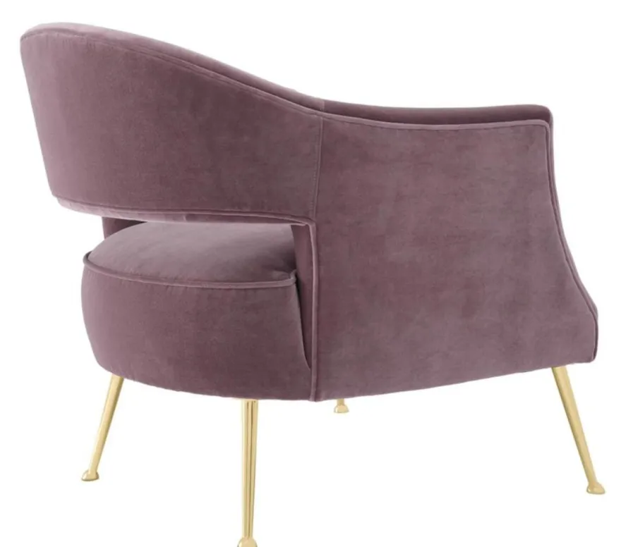 Casa Padrino Luxus Sessel Lila 71 x 75,5 x H. 74,5 cm - Hotel Möbel