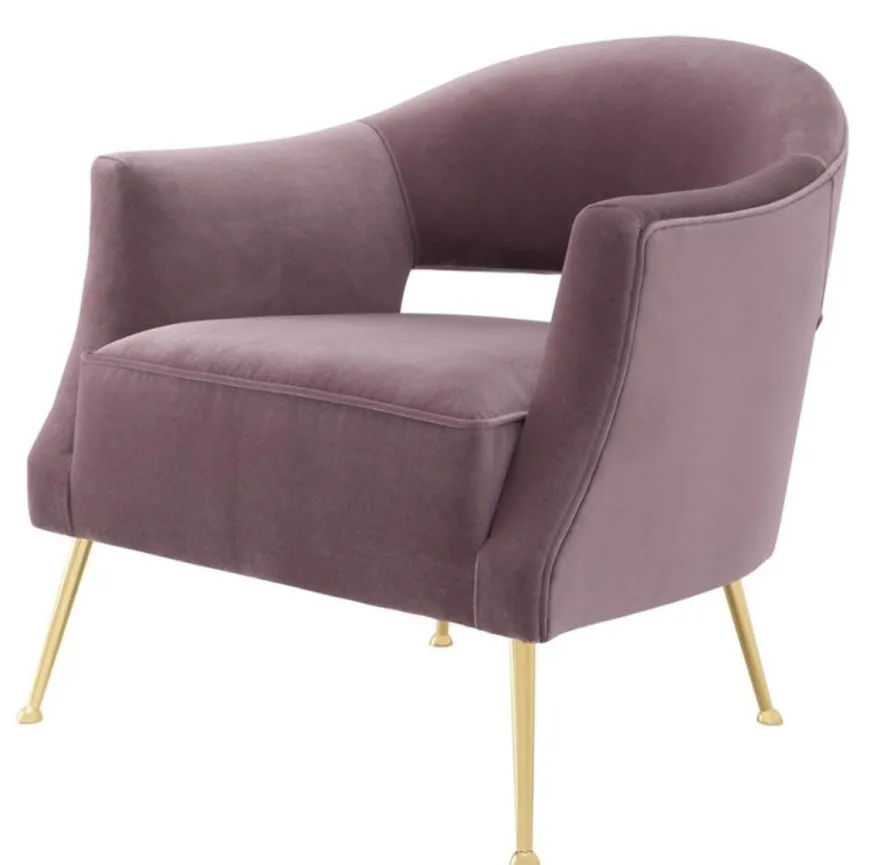 Casa Padrino Luxus Sessel Lila 71 x 75,5 x H. 74,5 cm - Hotel Möbel