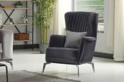 Casa Padrino Luxus Sessel Lila / Schwarz / Silber 70 x 75 x H. 80 cm - Wohnzimmer Sessel - Hotel Sessel - Wohnzimmer Möbel - Hotel Möbel - Luxus Möbel - Luxus Einrichtung